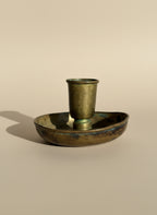 Oxidized Brass Candlestick Holder