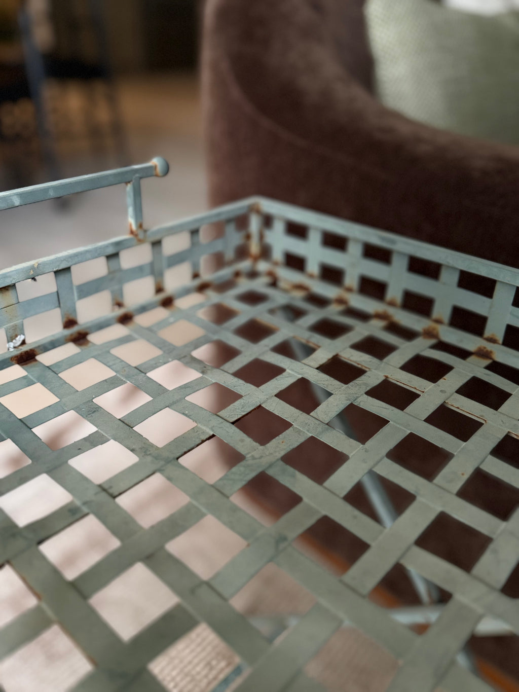 Rustic Painted Metal Garden Table