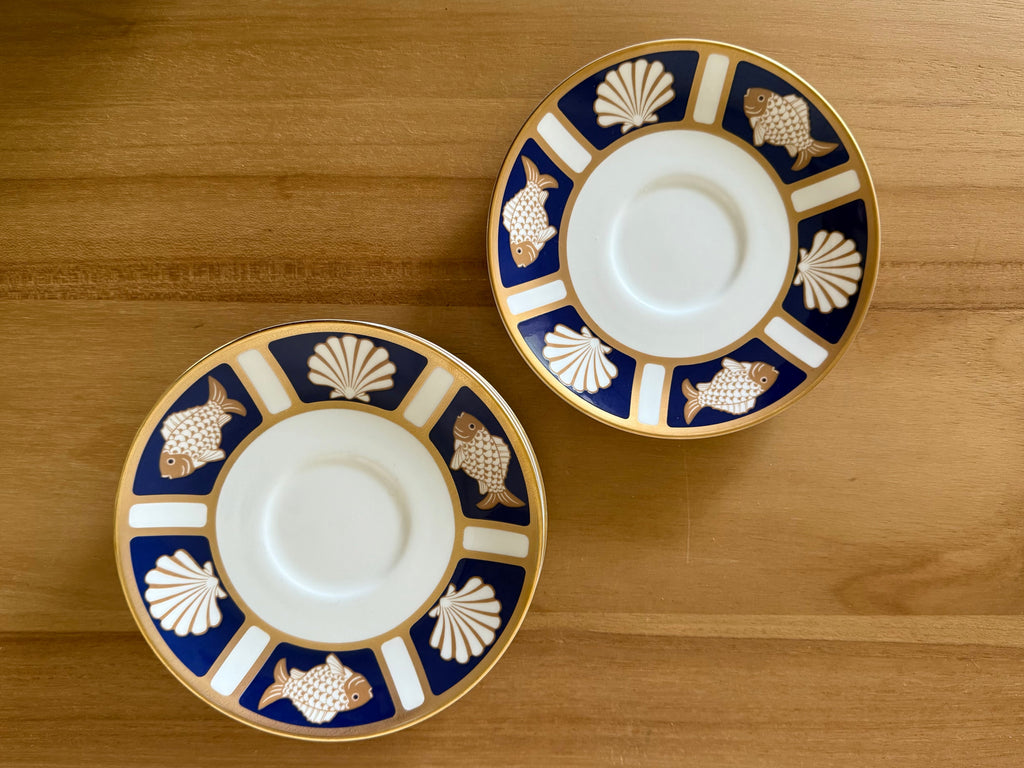 Vintage Coastal Bread Plates (set of 5)