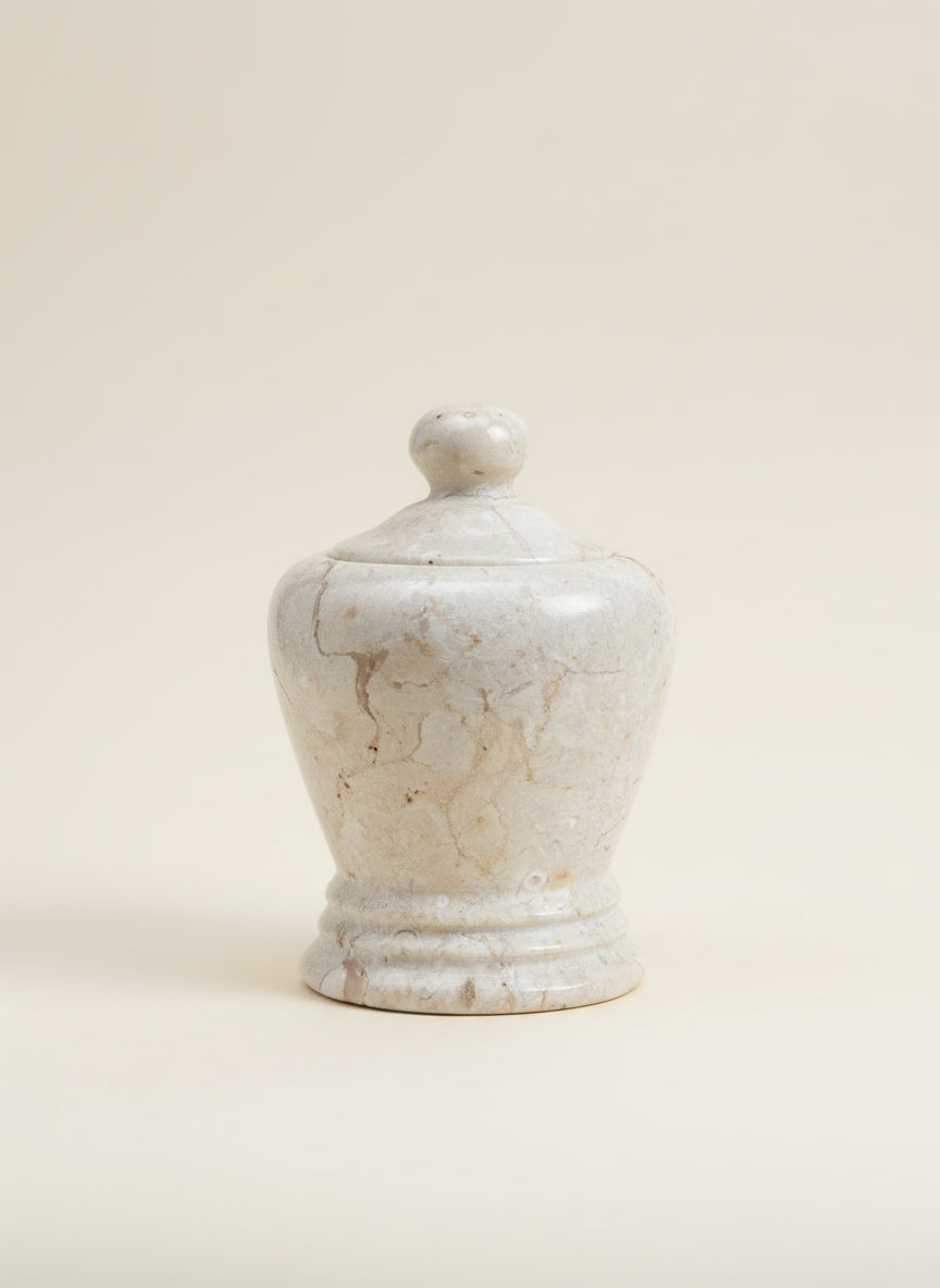 Marble Vase Toiletry Container with Lid