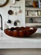 Haitian Mahogany Scalloped Wood Bowl