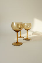 Vintage Amber Cocktail Coupe Glasses (set of 3)