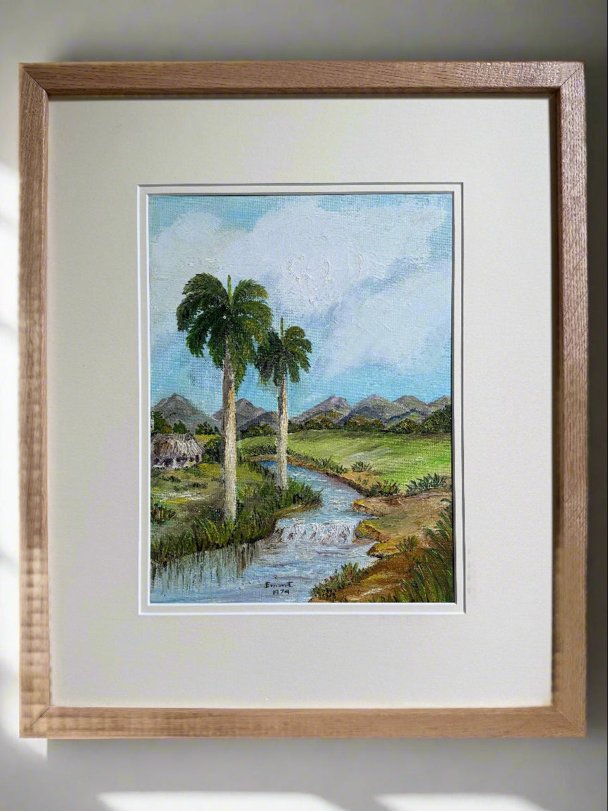 Original 1974 Oil Painting- likely Cuba signed by artist Emm C