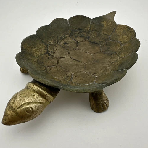 Vintage Brass Turtle Dish