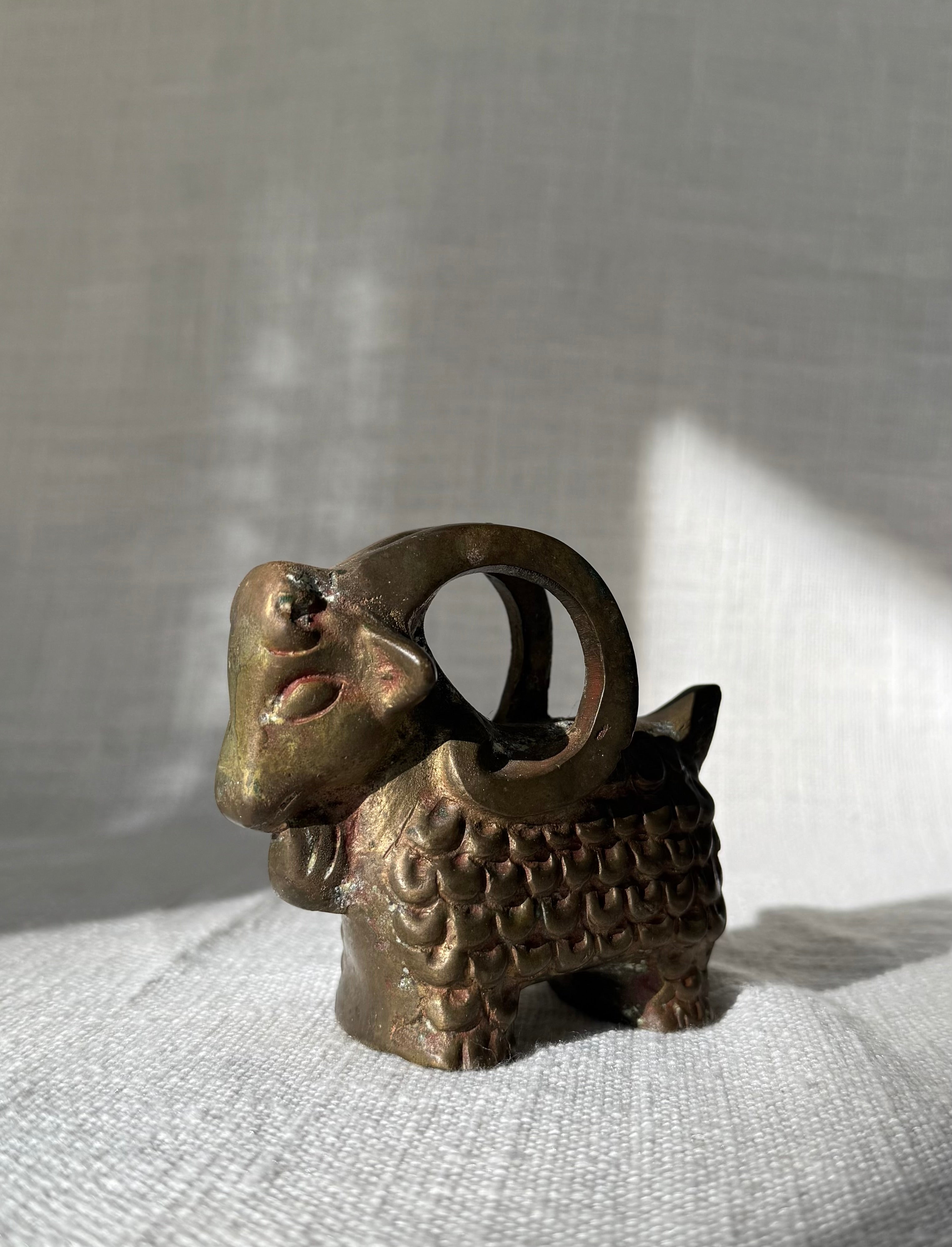 Aries Brass Ram Figurine