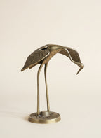 Vintage Brass Bowing Heron