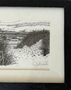 "High Tide" Signed Black and White Ink on Paper Original