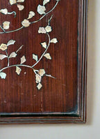 Antique 19th Century Chinese Mother of Pearl Wooden Wall Panel