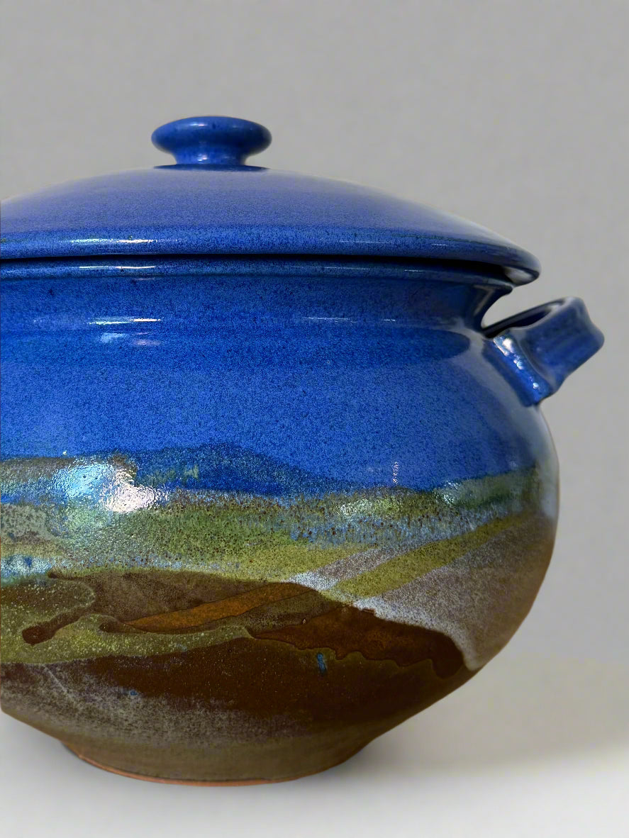 Clay Landscape Serving Pot