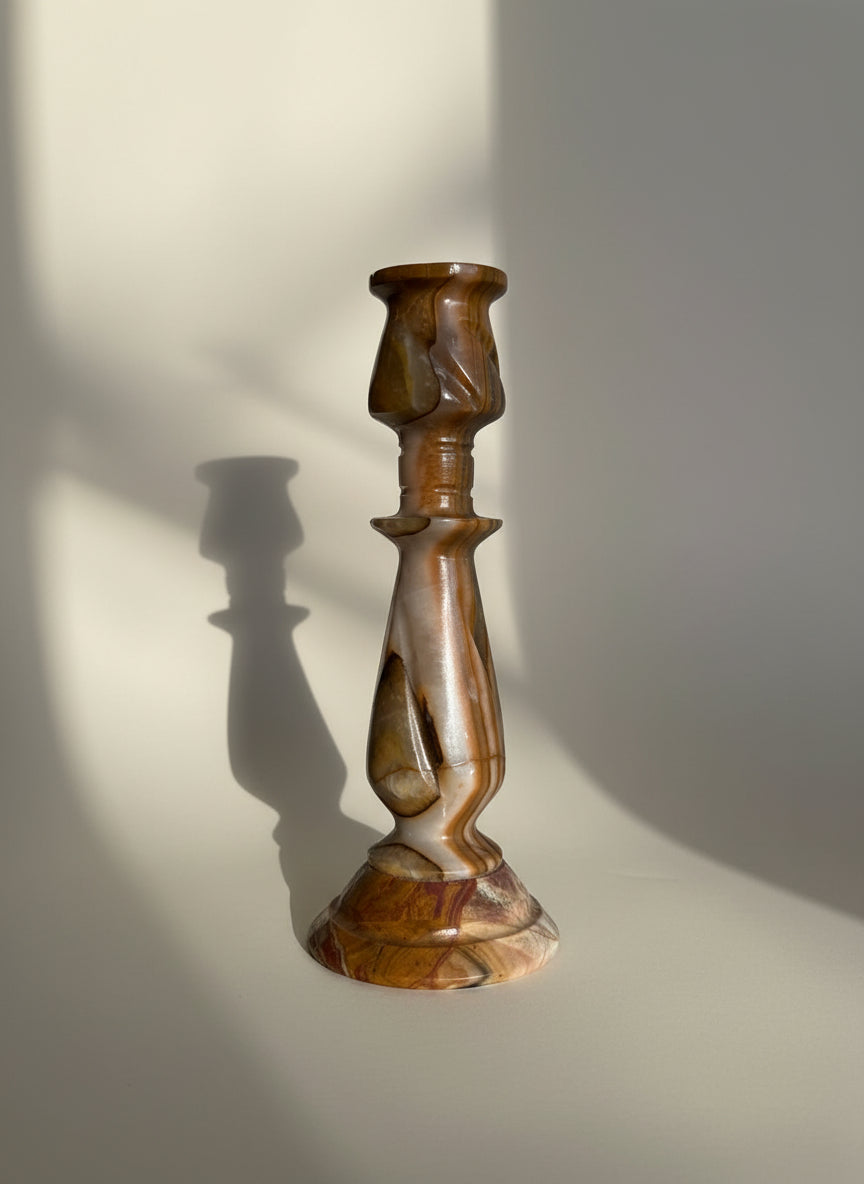Vintage Onyx Stone Candlestick