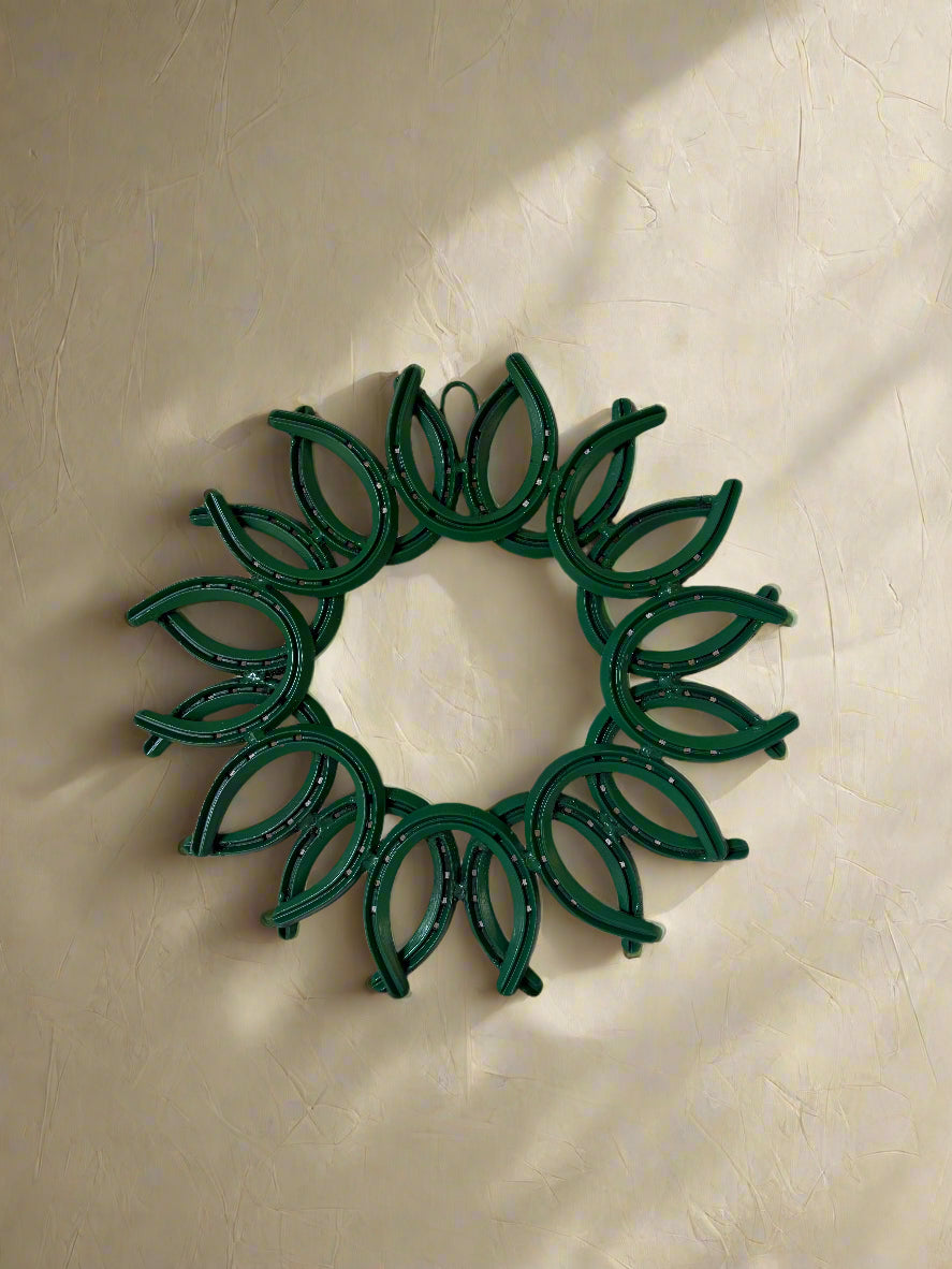 "Lucky 16" Green Horseshoe Wall Sculpture