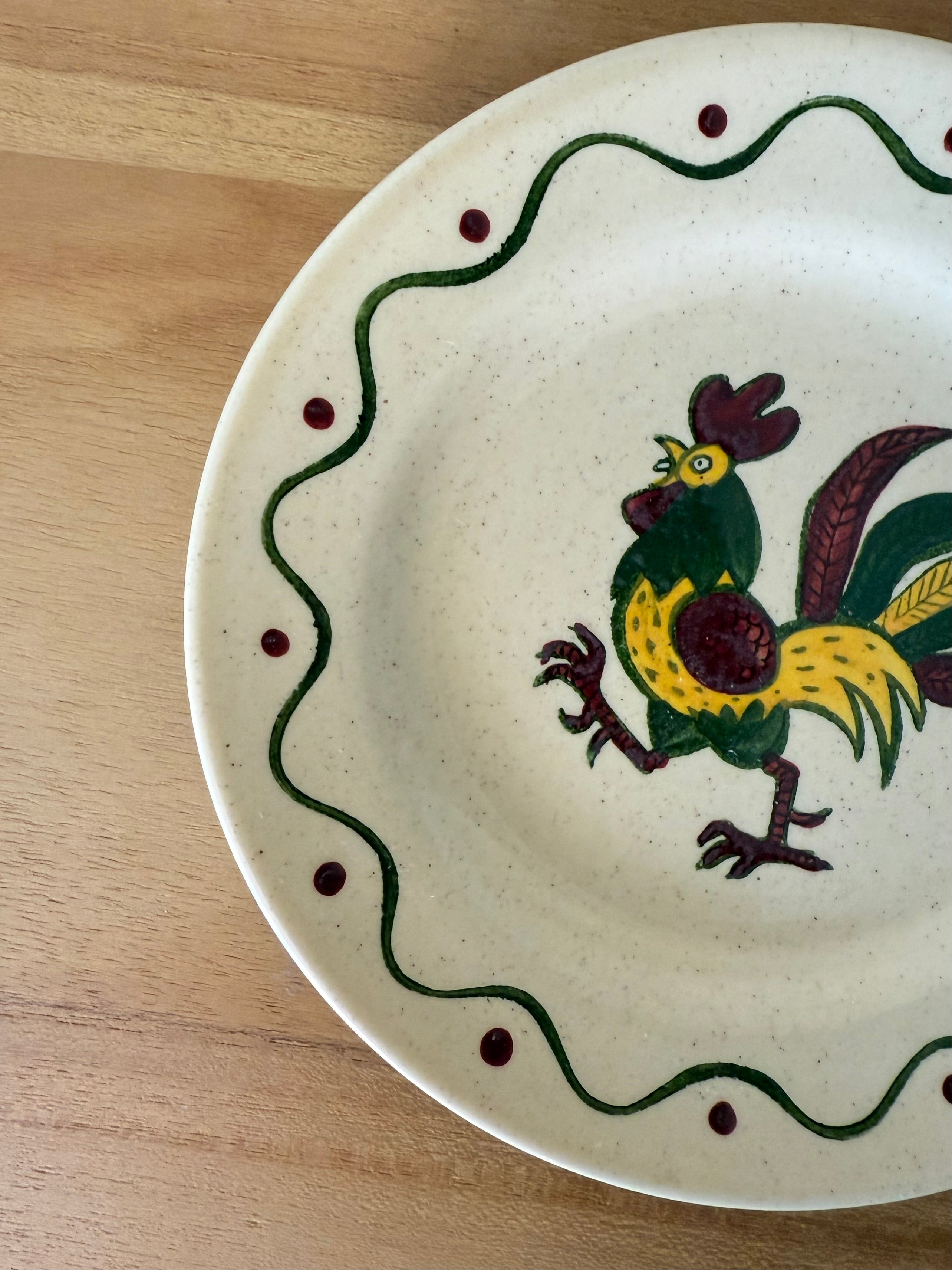 1960s "California Poppytrail" Rooster Display Dish