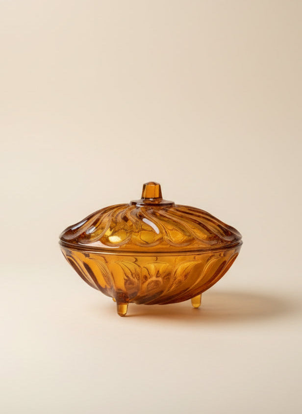 Vintage Nadir Figueiredo Amber Glass Dish