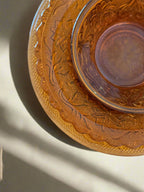 Vintage Amber Glass Hosting Set (set of 3)