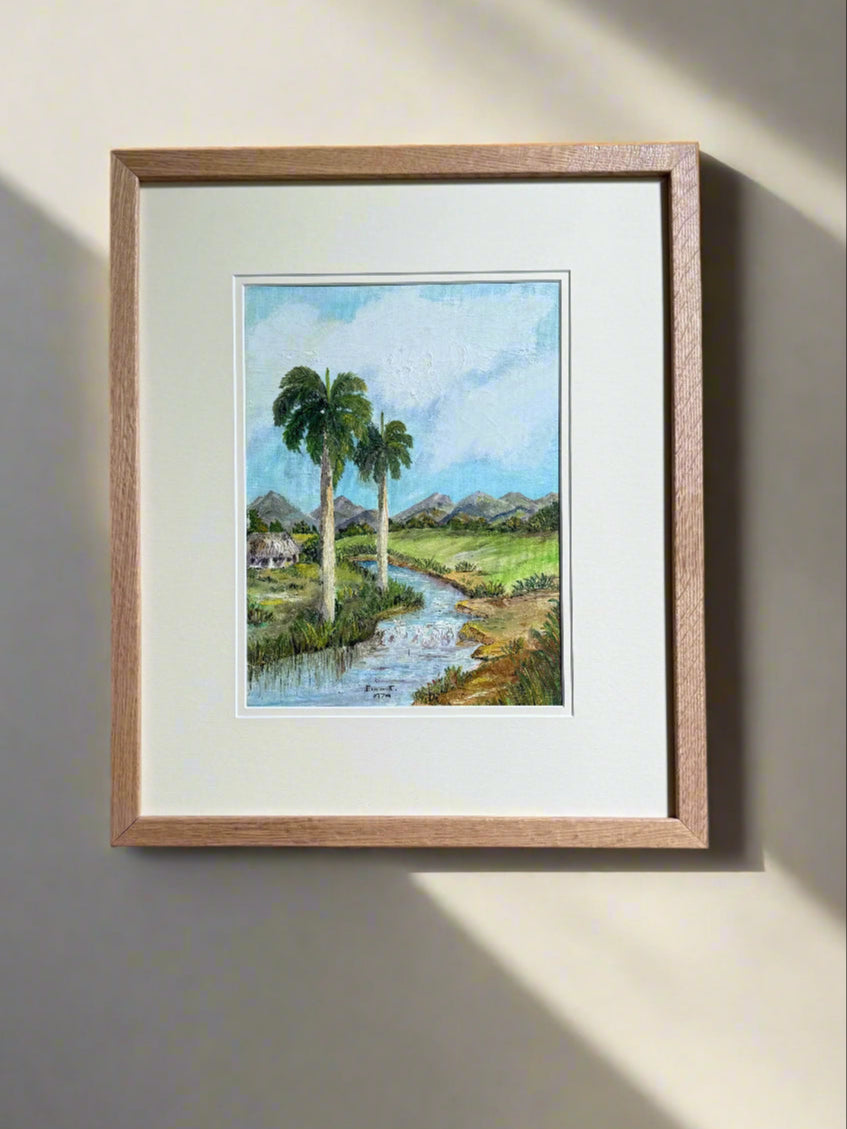 Original 1974 Oil Painting- likely Cuba signed by artist Emm C