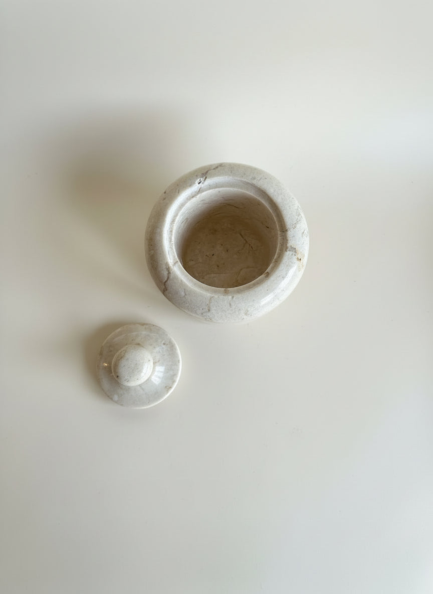 Marble Vase Toiletry Container with Lid