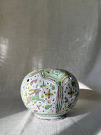 Hand-painted Portuguese Deer & Hare Flower Frog Vase