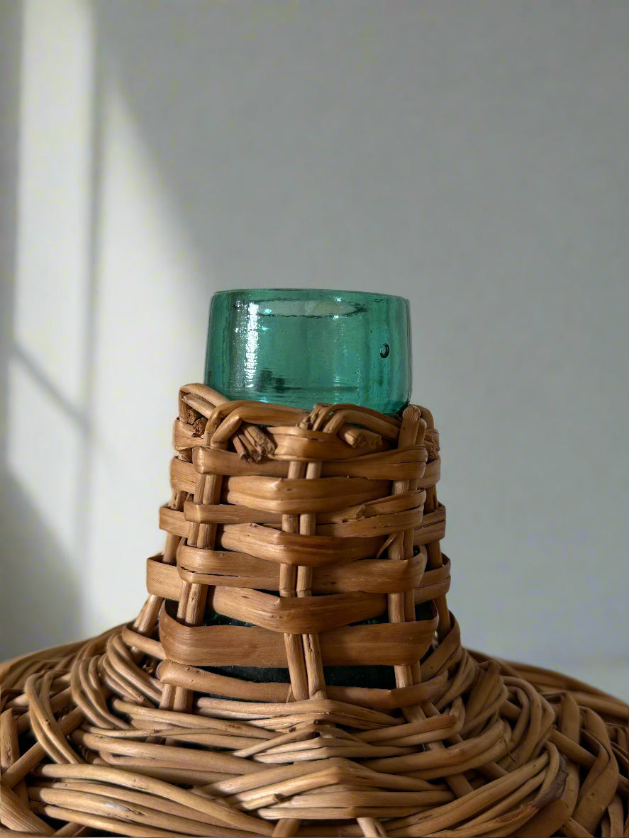 Mid-20th Century Vintage Wicker Wine Jug