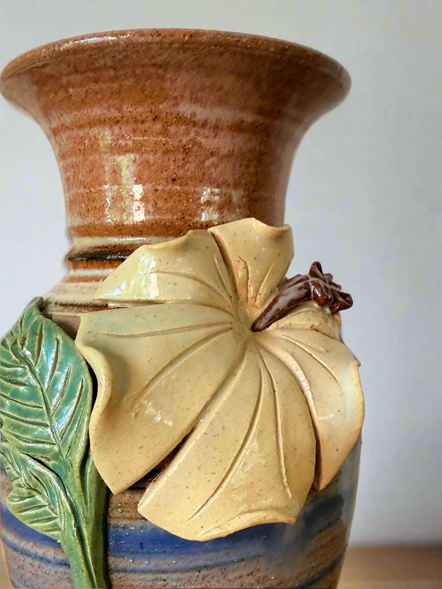 Handmade Hibiscus Floral Vase