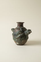 Rustic Folk-art Twin Iguana Vase