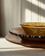 Vintage Amber Glass Hosting Set (set of 3)