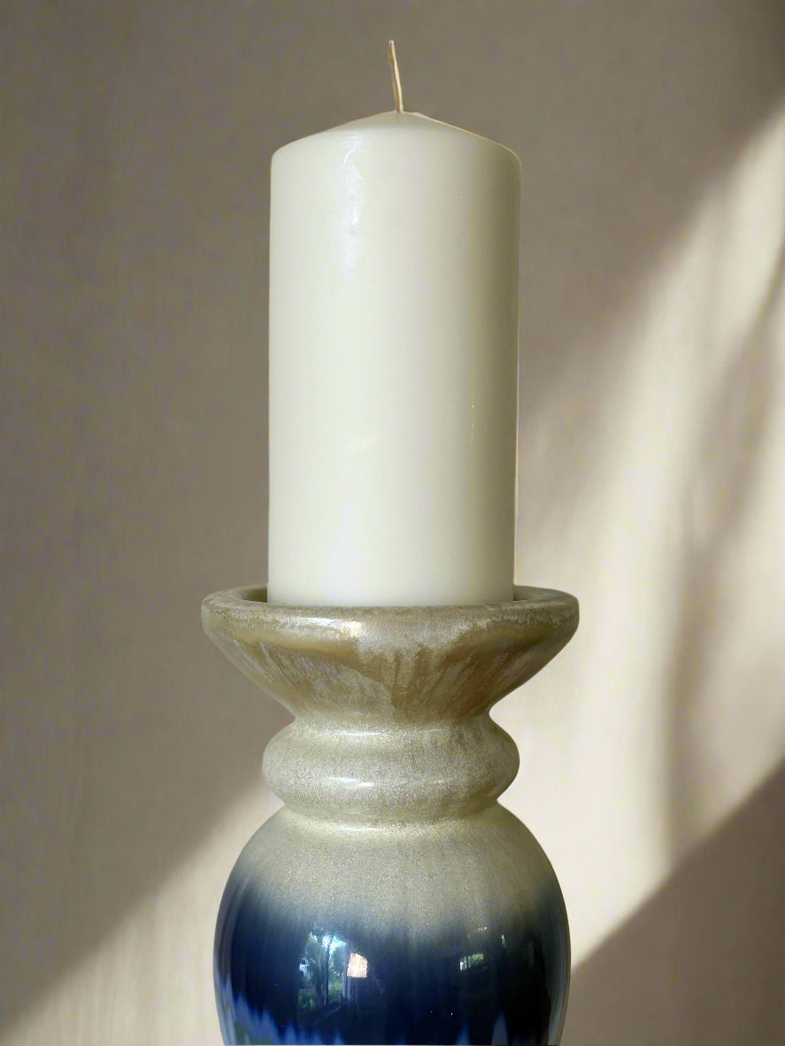 Hand-glazed Ceramic Candle Pillar