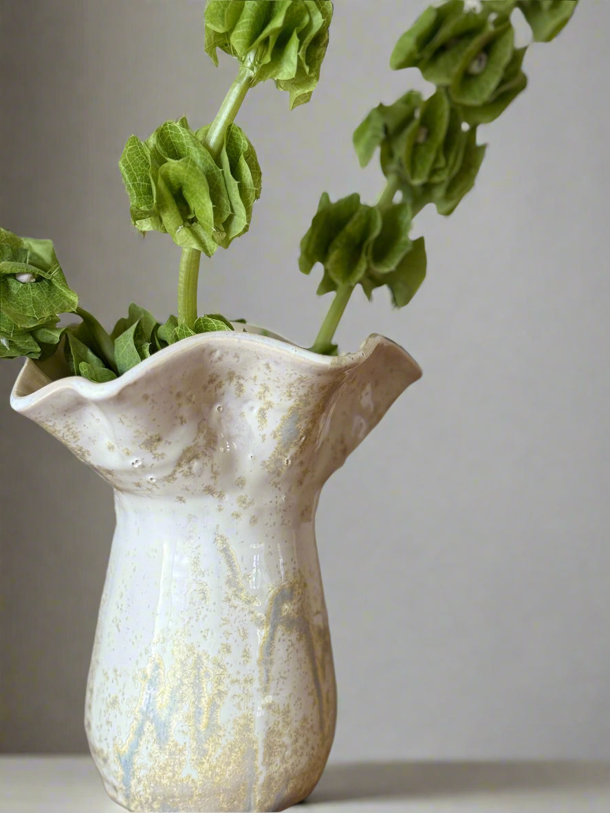 Hand-thrown Ruffled Vase