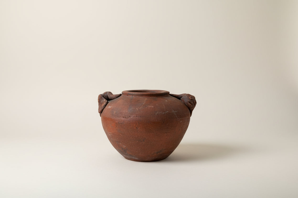 Rustic Clay Double Fish Vase