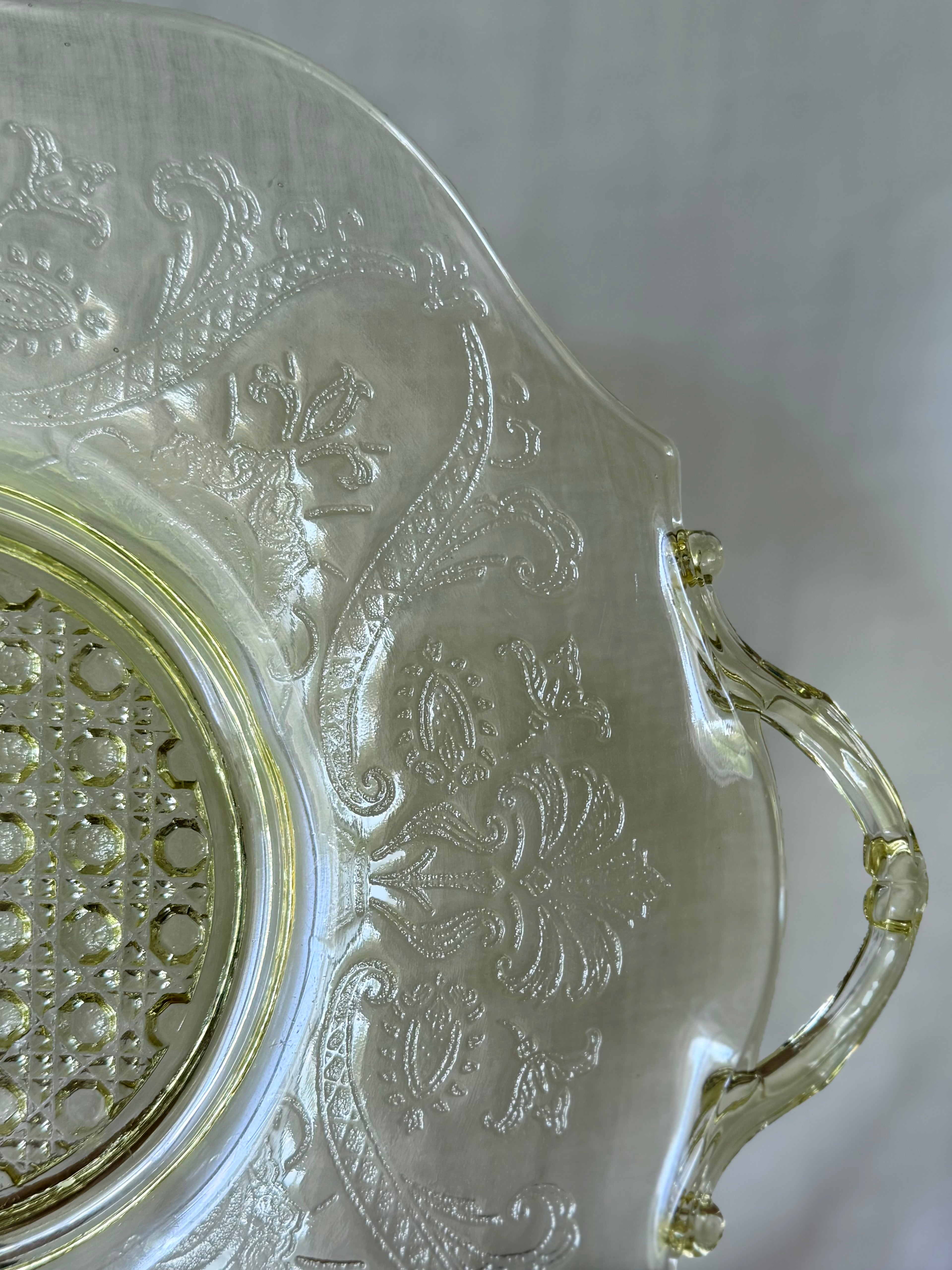 1930s Lancaster Glass Company ‘Cane’ Cake Dish
