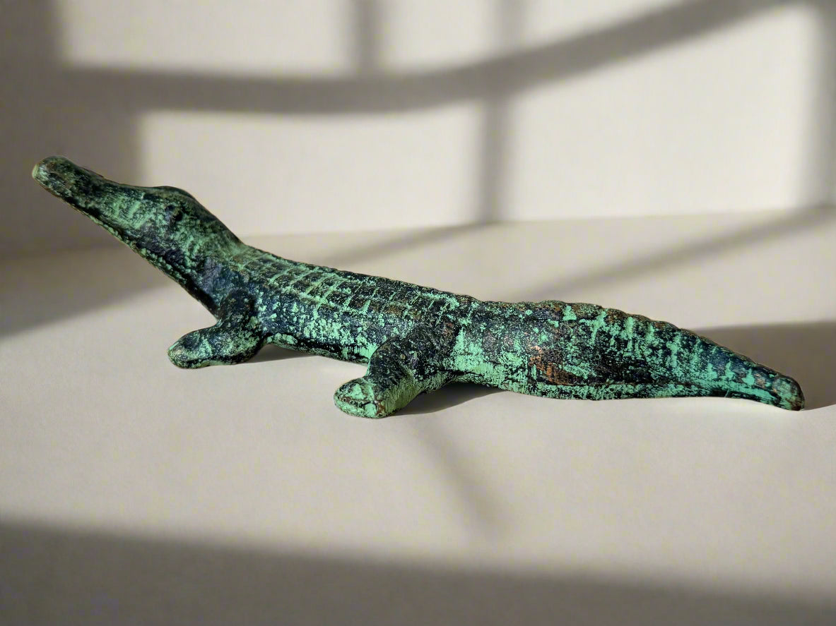 Vintage Cast Iron Alligator Figurine