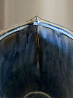 Blue Pinched Floral Vase