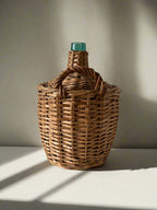 Mid-20th Century Vintage Wicker Wine Jug