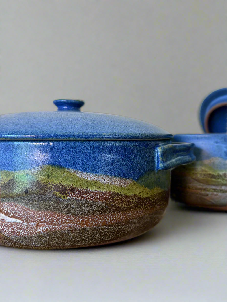 Clay Landscape Serving Pots (set of 2)