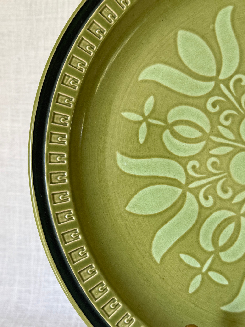 1970s Stonecraft Seminole Green Japanese Display Plate