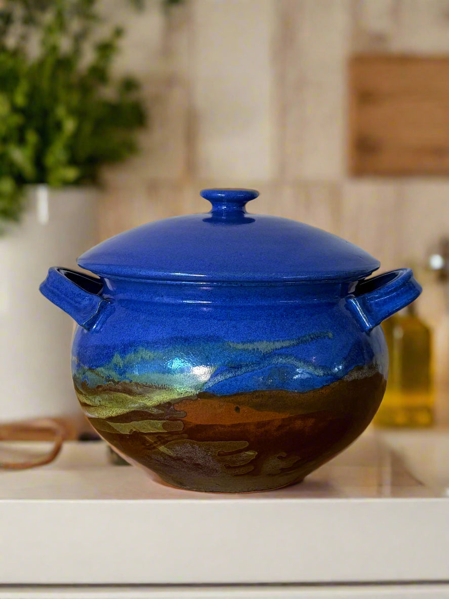 Clay Landscape Serving Pot