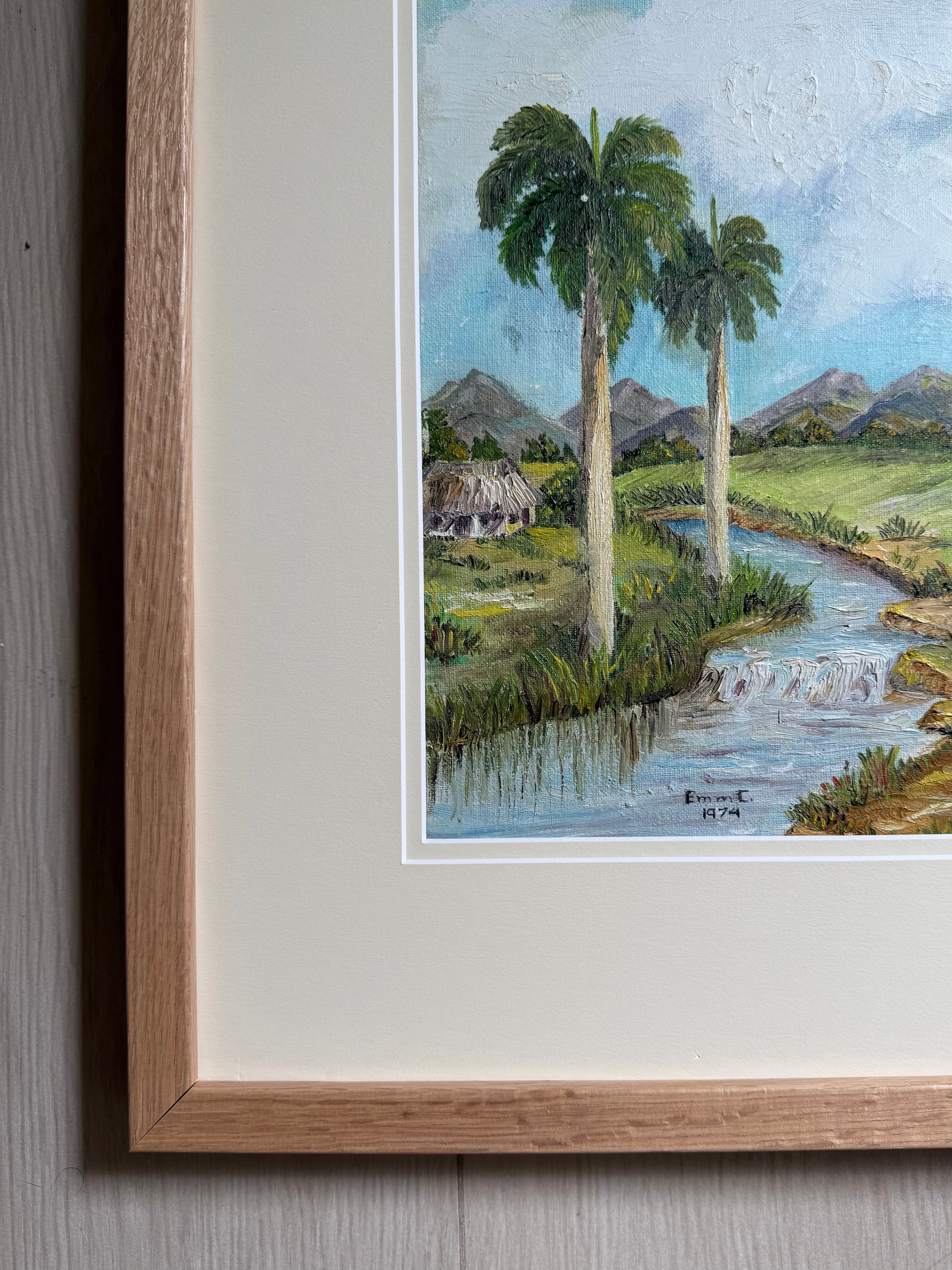 Original 1974 Oil Painting- likely Cuba signed by artist Emm C