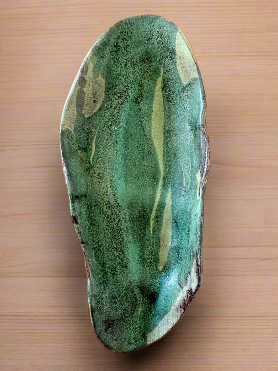 Hand-Molded Ceramic Bowl (Green)