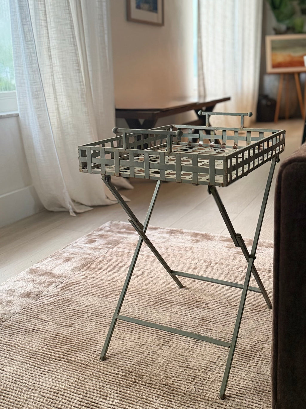 Rustic Painted Metal Garden Table