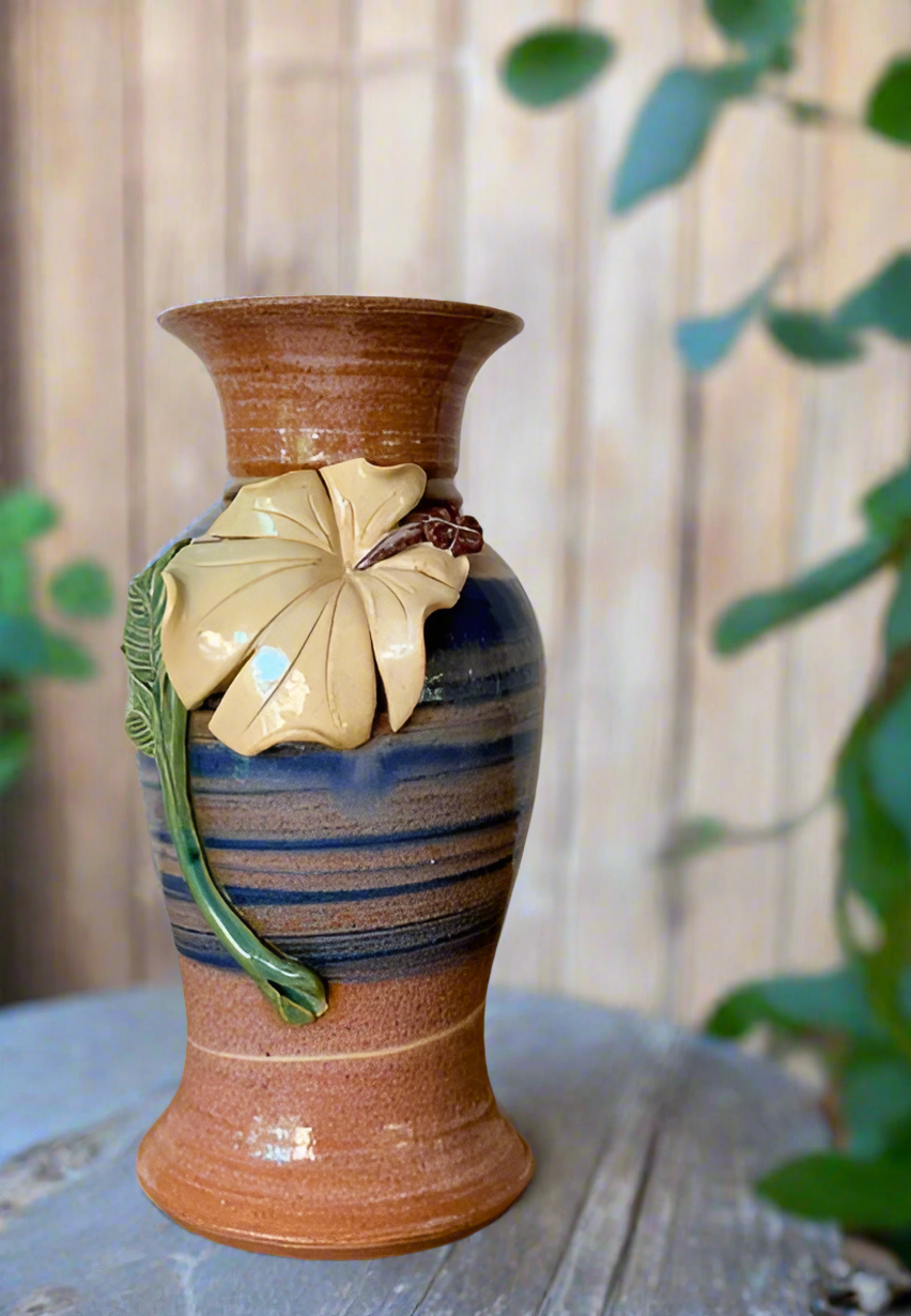 Handmade Hibiscus Floral Vase
