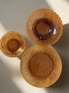 Vintage Amber Glass Hosting Set (set of 3)