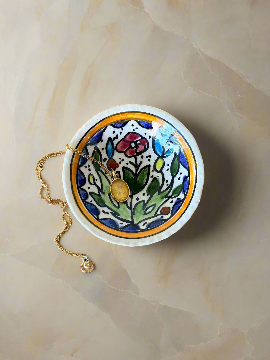 Hand-painted Flower Jewelry Dish