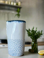Blue Pinched Floral Vase
