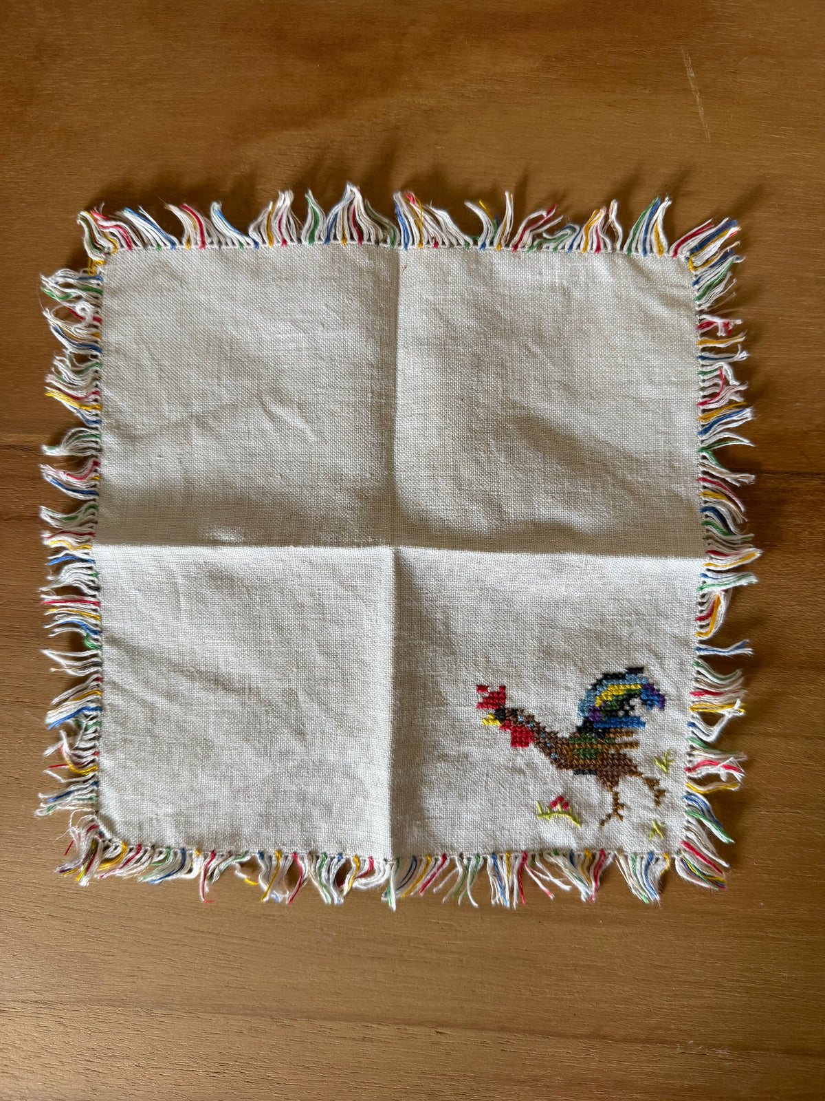 Cross Stitch Rooster Cocktail Napkins (set of 2)