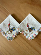 Cross Stitch Rooster Cocktail Napkins (set of 2)
