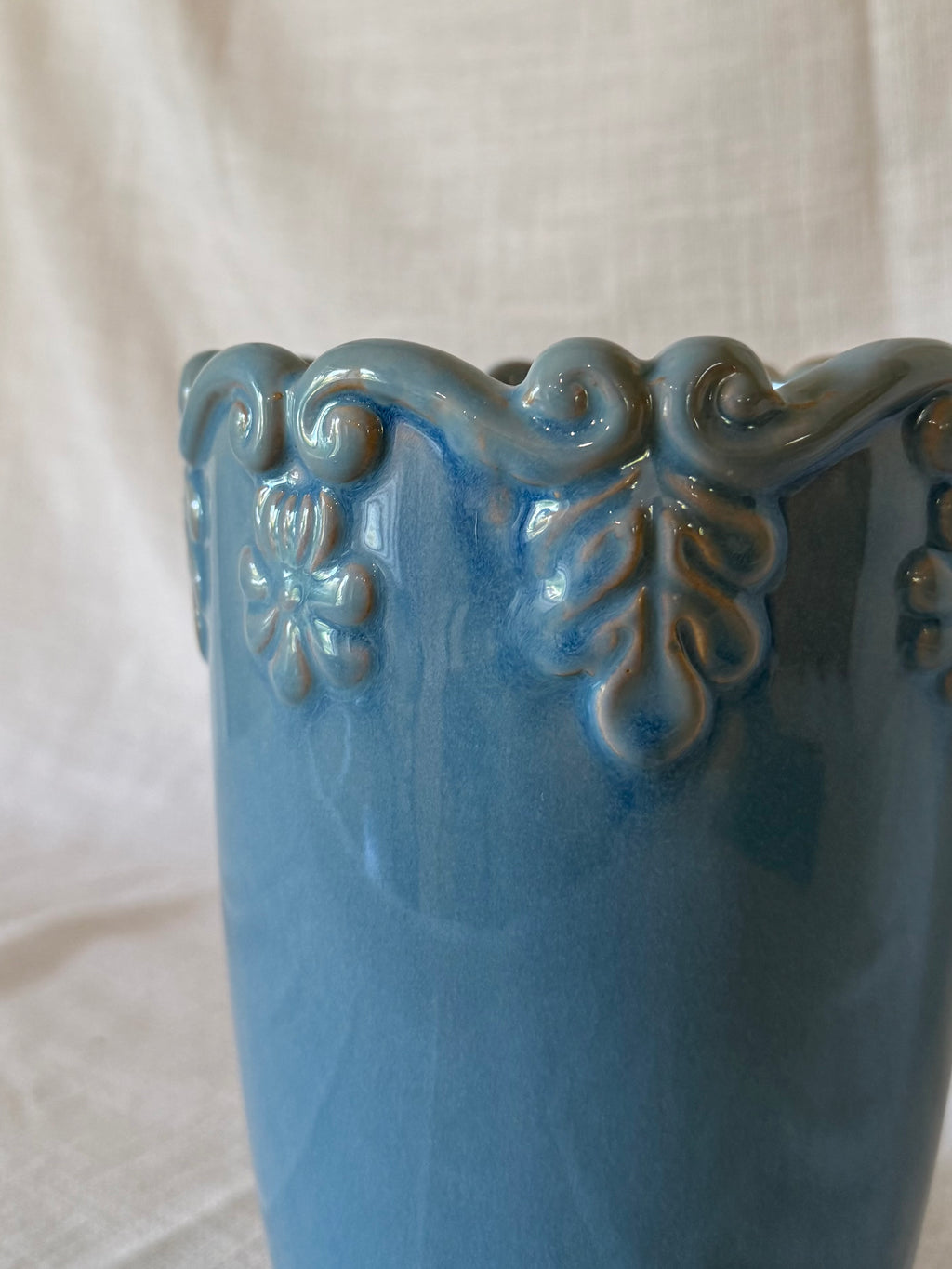 Powder Blue Floral Vase