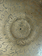 Vintage Hand-etched Brass Pedestal Bowl