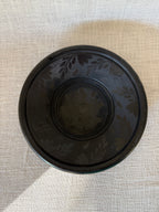 Black Ceramic Etched Catch-all Floral Bowl