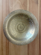 Vintage Hand-etched Brass Pedestal Bowl