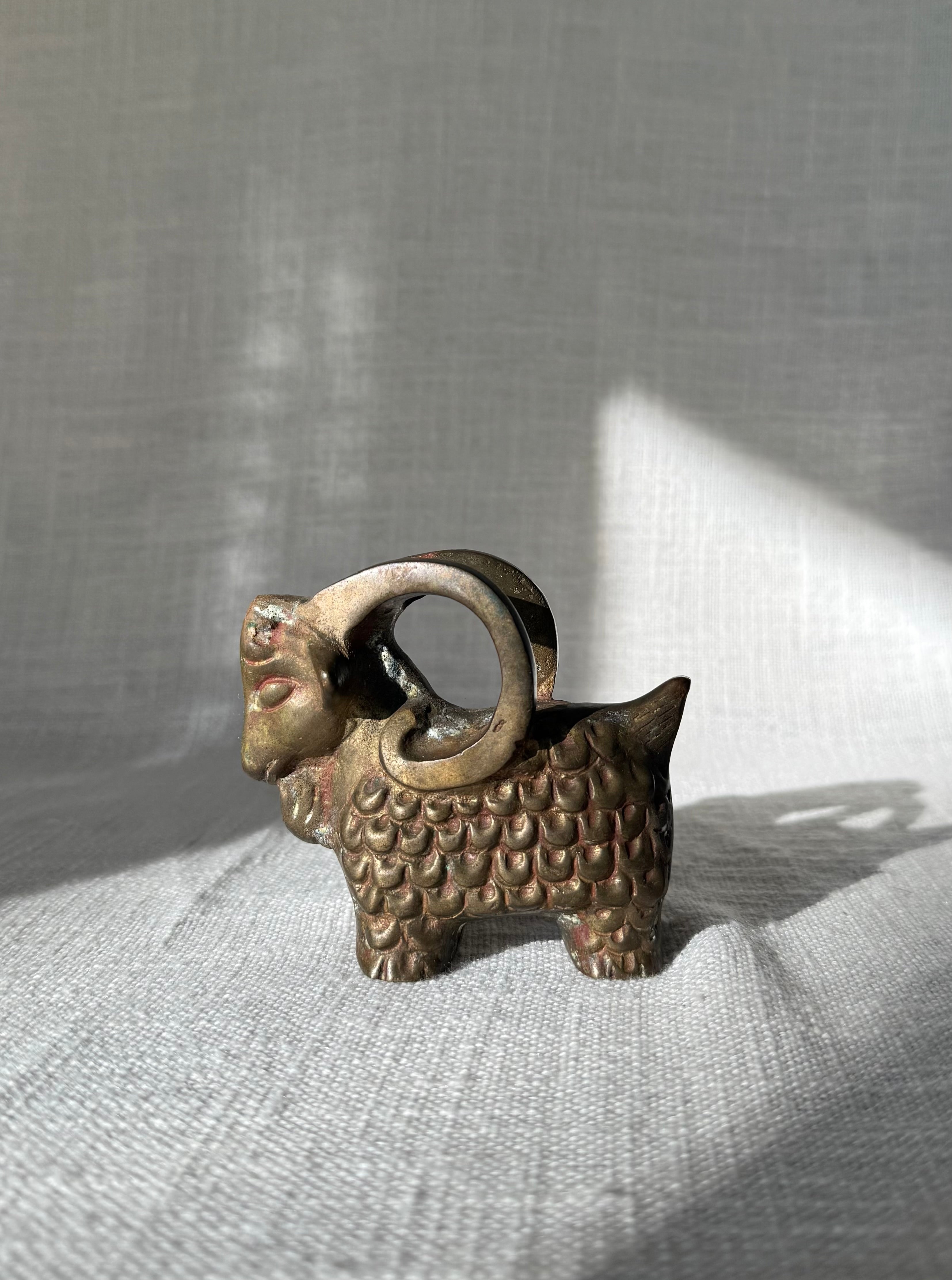 Aries Brass Ram Figurine