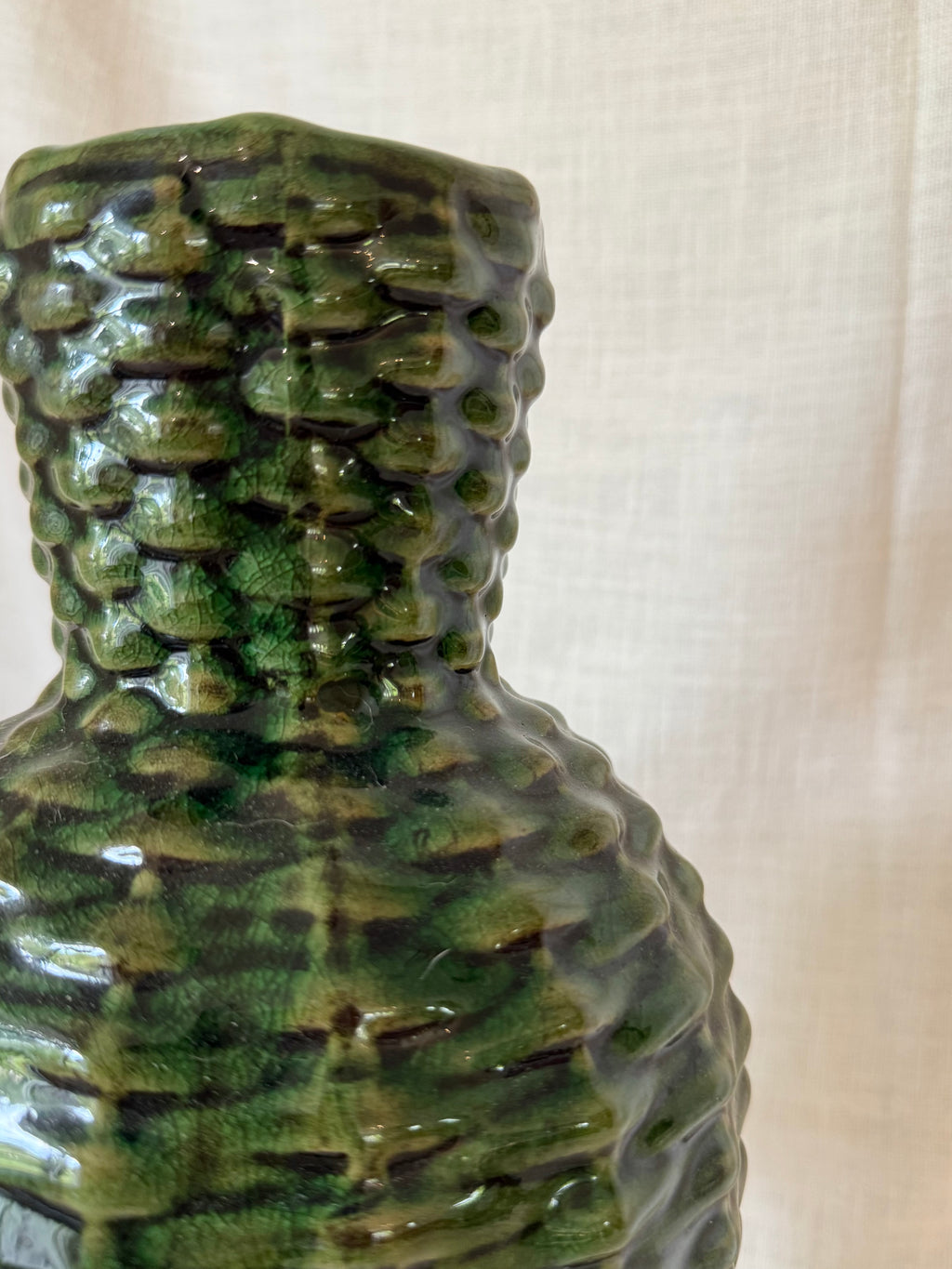 Green Woven Ceramic Vase